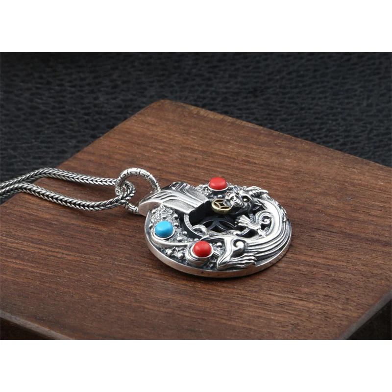 Подвеска из серебра 925 пробы Lucky God beast инкрустированная отвагой с подвеской P139