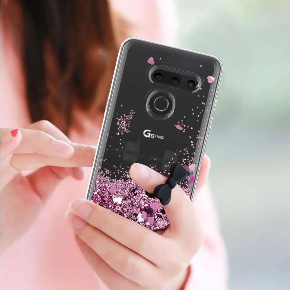 Блестящий Жидкий чехол для LG G8 силиконовый Dynamic qiccksand Star Love LGG8 |