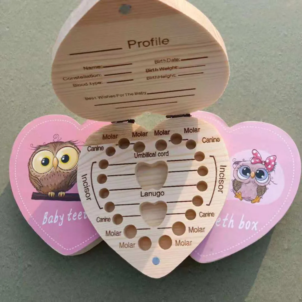 

Kids Deciduous Wooden Teeth Box Children's Souvenir Save Tools Cartoon Baby Deciduous Teeth Box Kids Tooth Mini Storage Boxes