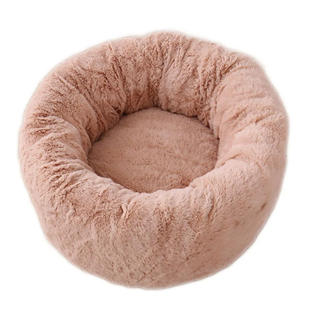 Brown Теплый пончик Cuddler кошки собака кровать плюшевая собака Успокаивающая кровать домашнее животное спальный коврик - Цвет: Brown