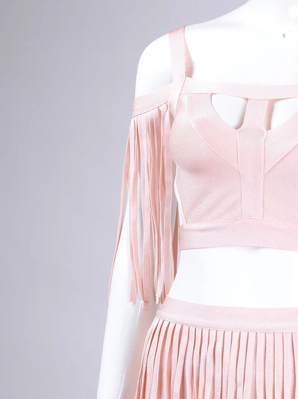 Новинка 2017 года Chic изящные кисточкой сексуальные без рукавов из двух предметов