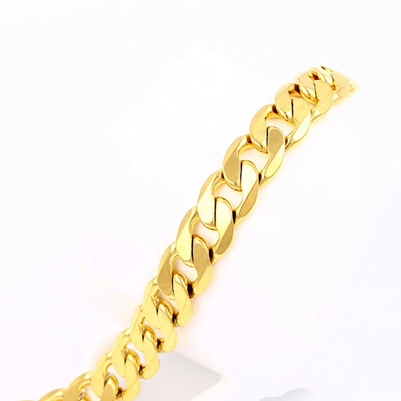 Массивное ювелирное изделие мужское ожерелье с цепочкой из твердого желтого