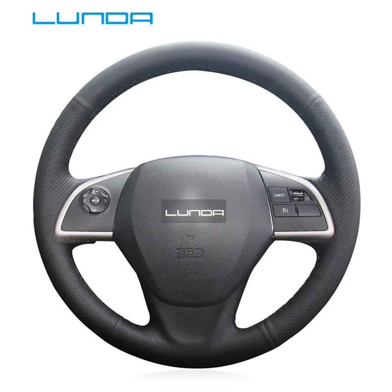 LUNDA кожаный оплётка рулевого колеса автомобиля для Mitsubishi Outlander 2013 2014 Mirage ASX L200 на