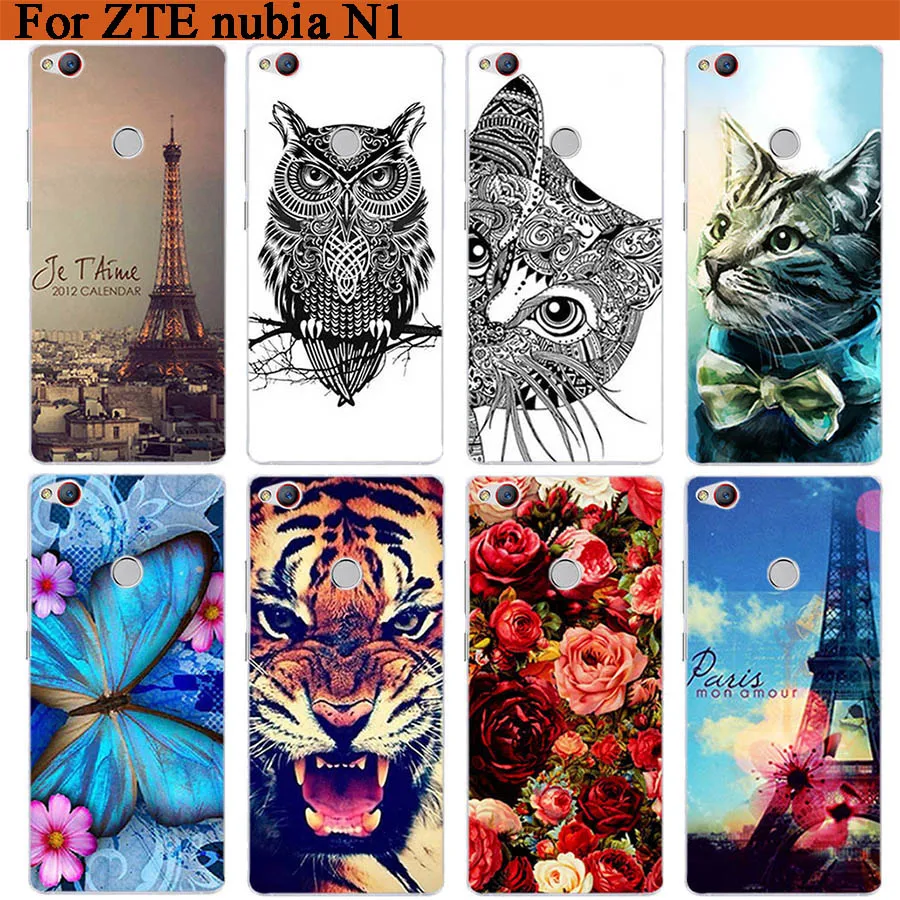Модный чехол для Zte Nubia N1 роскошный Тигр филин Роза жесткий из поликарбоната с
