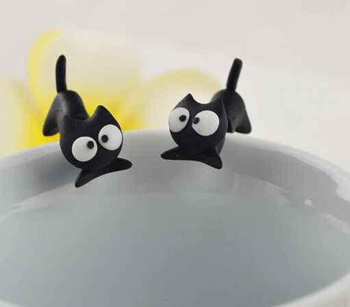 2015 милые женские серьги-гвоздики ручной работы из полимерной глины с объемными