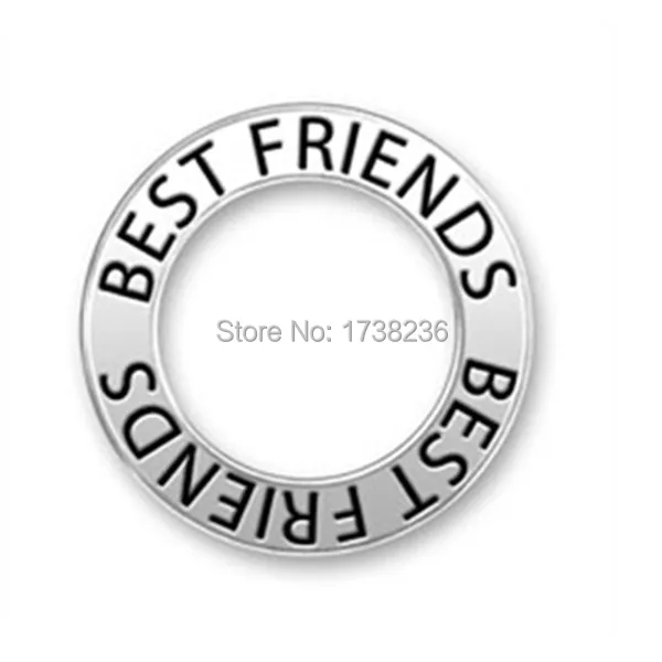 Двухстороннее античное серебряное кольцо из сплава с надписью Best Friends | Украшения