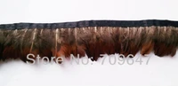 ringneck pheasant feather fringe natural brown colour 2 yardslot trim height 5 0cmfeather ribbon