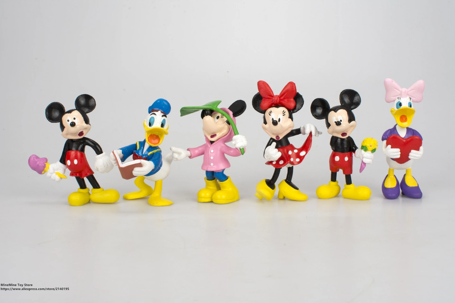 DISNEY Микки Маус Минни 6 шт./компл. см фигурка осанки коллекция украшений аниме