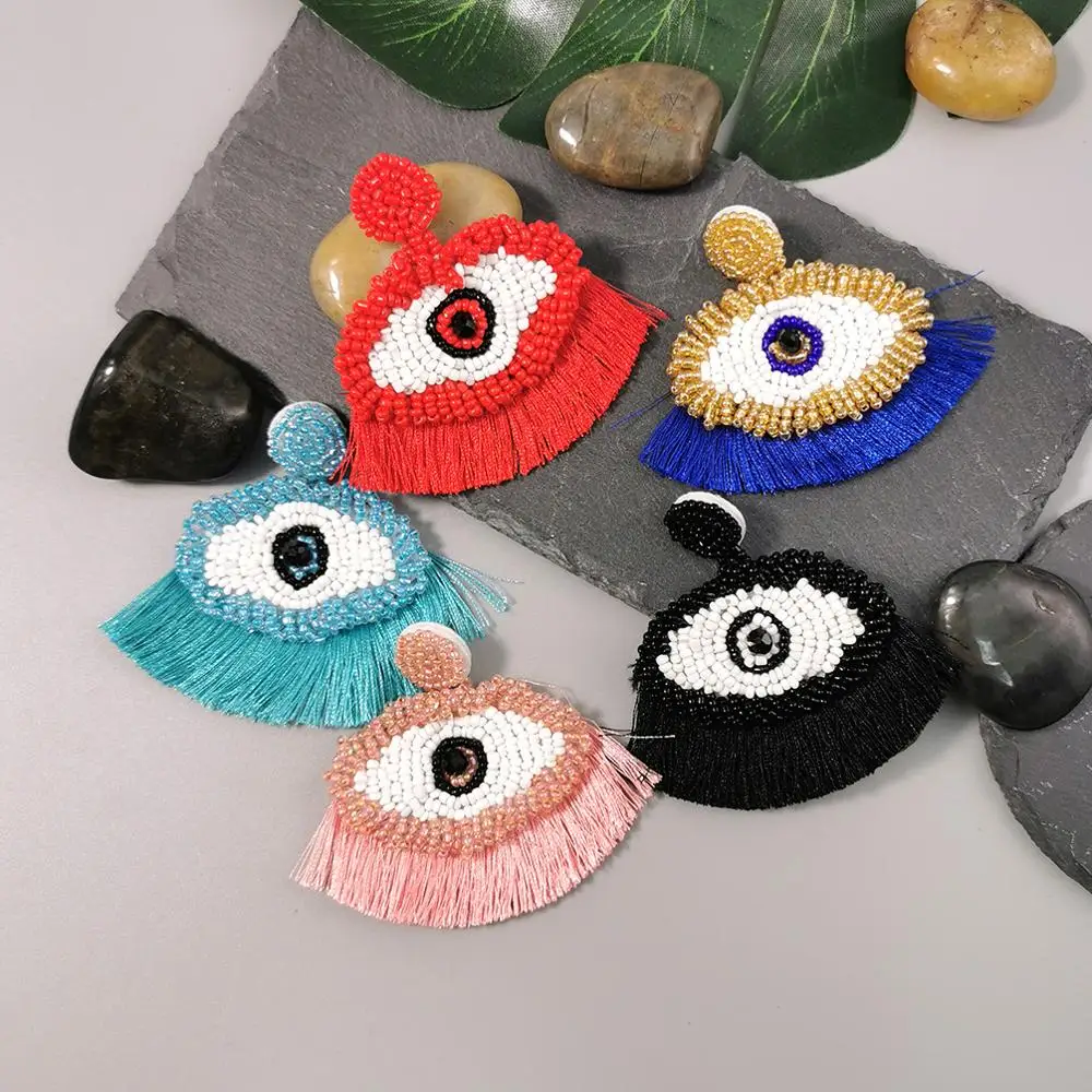 Женские винтажные серьги подвески MANILAI ручной работы яркие с