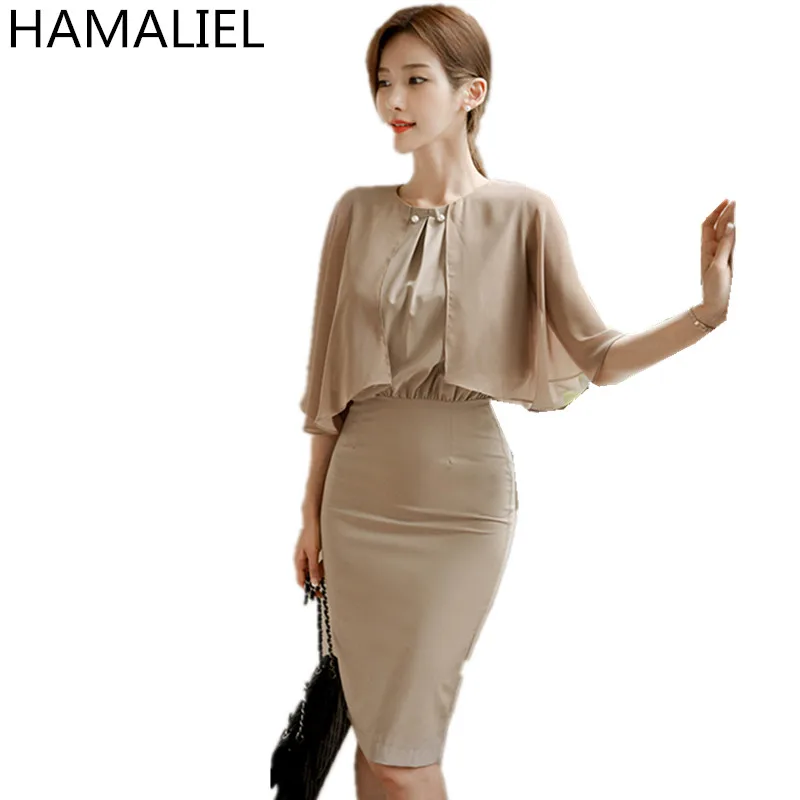 HAMALIEL/модное однотонное женское платье-карандаш лето 2018 новый корейский