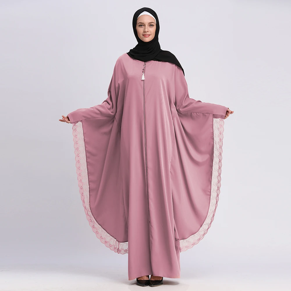 Buytiz Коричневый Верхняя одежда сетка abaya Макси длинное кружевное Nida кимоно