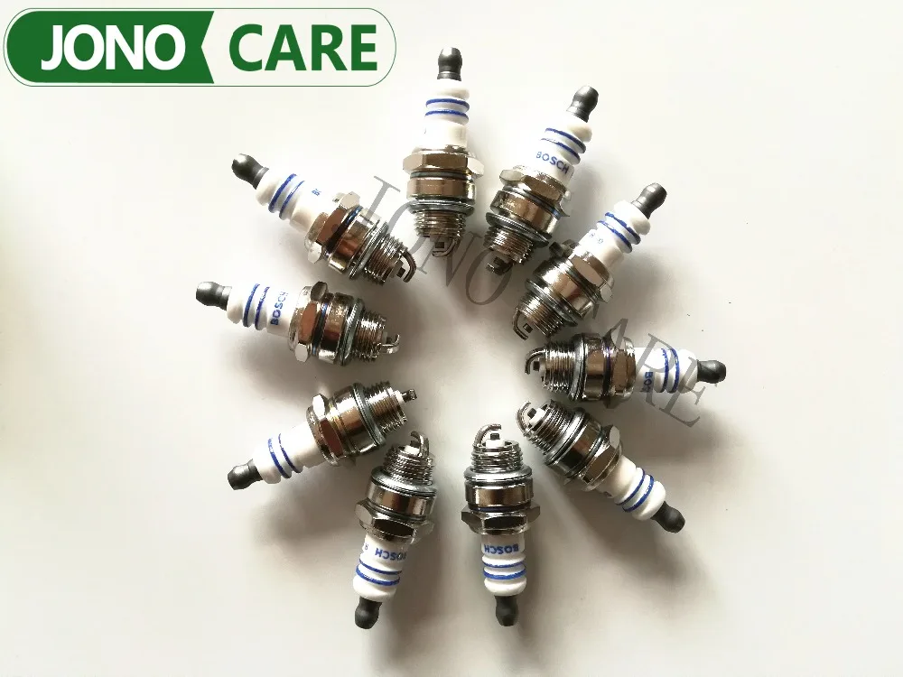 10pcs high quality Chainsaw spares Spark plug for Hedge Trimmer and Brush cutter spare parts Ignition Bosch WS7F WSR6F
