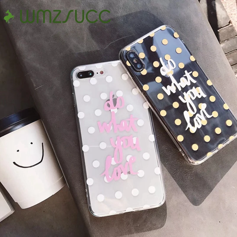 WMZSUCC волновой точки ультра тонкий прозрачный мягкий чехол для телефона iPhone X 6s 6 8