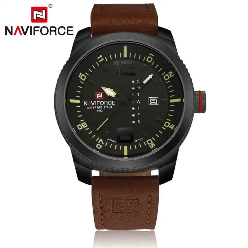 BYBN NAVIFORCE мужские повседневные спортивные часы армейские военные модные часы Отображение Даты Недели водонепроницаемые наручные часы мужские Relogio Masculino - Цвет: BYBN