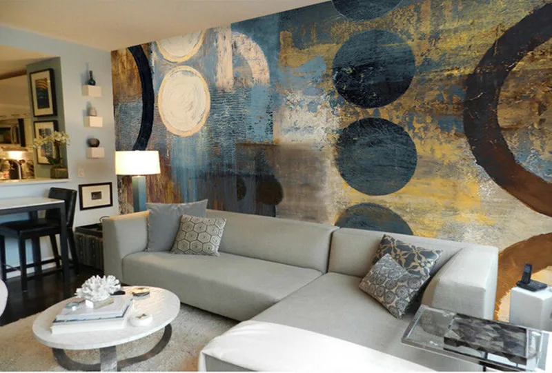 Custom large murals circle art retro wallpaper hotel restaurant living room TV wall bedroom wallpaper. | Обустройство дома