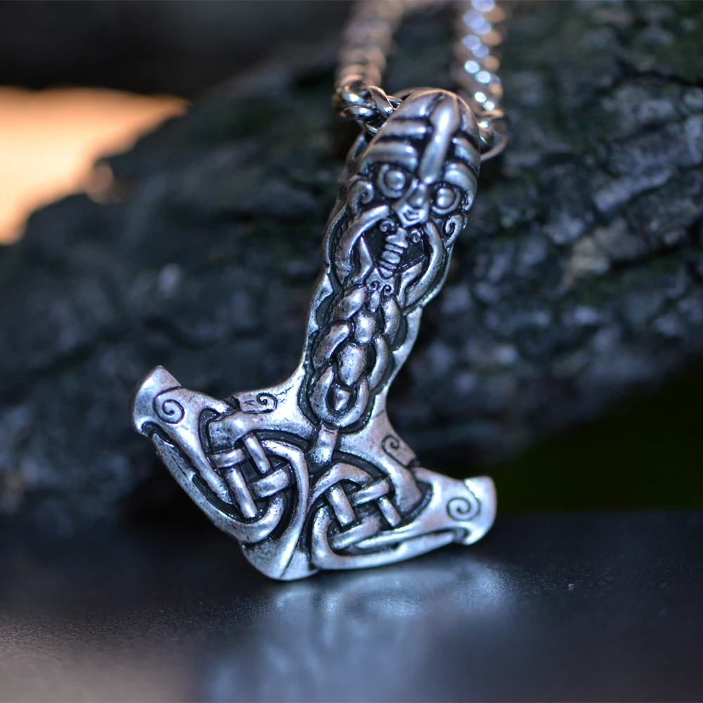 10 шт. Langhong Vikings ожерельлье молоток Тора молот амулет кулон ожерелье скандинавские