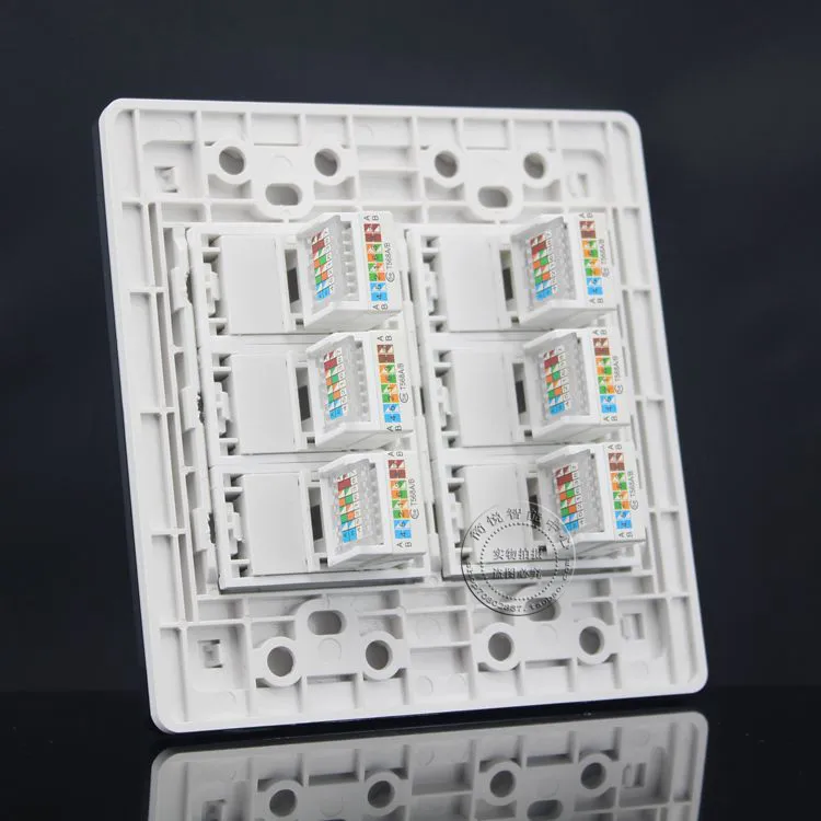 120*120 мм Настенная розетка 6 портов LAN Сеть RJ45 Cat5e панель лицевая выход домашний