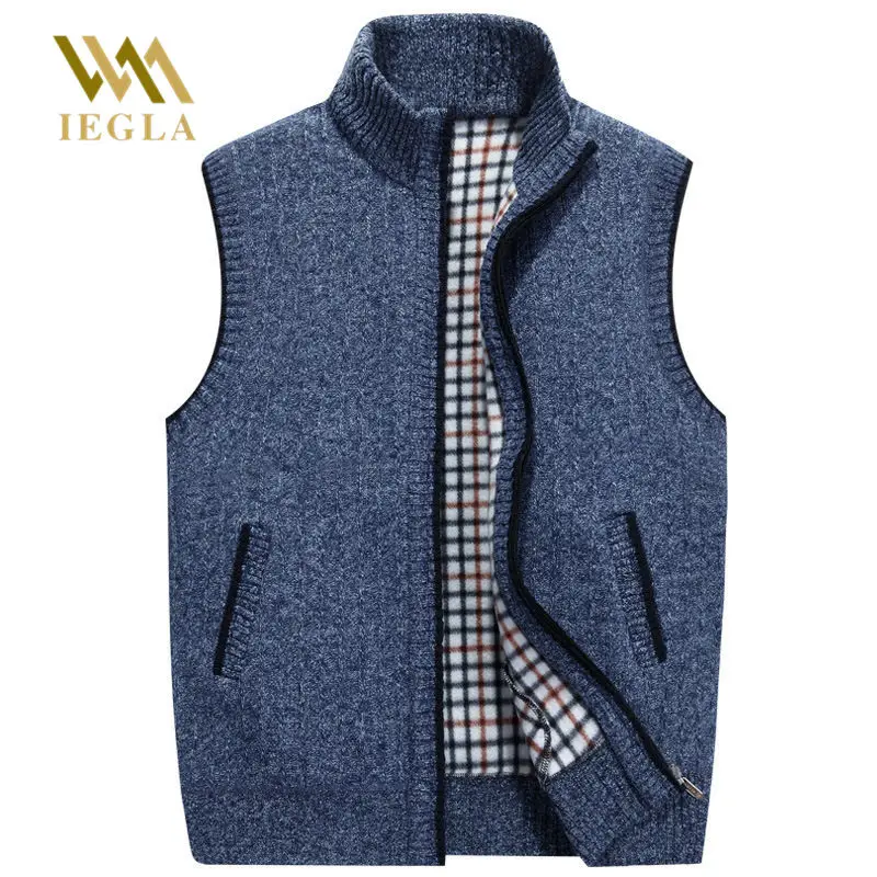 

Men's Sweaters Vest Cardigan Male Warm Sweater Business Casual Sleeveless Garment Sweater Knitted Thick Coat Europe Size