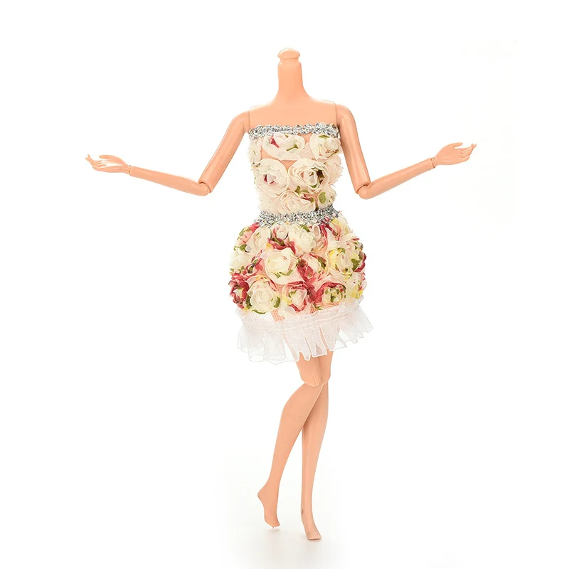 Hot Fashion Flower Doll Dresses Package Hip Skirt For Doll Handmade Dolls Accessories Clothes