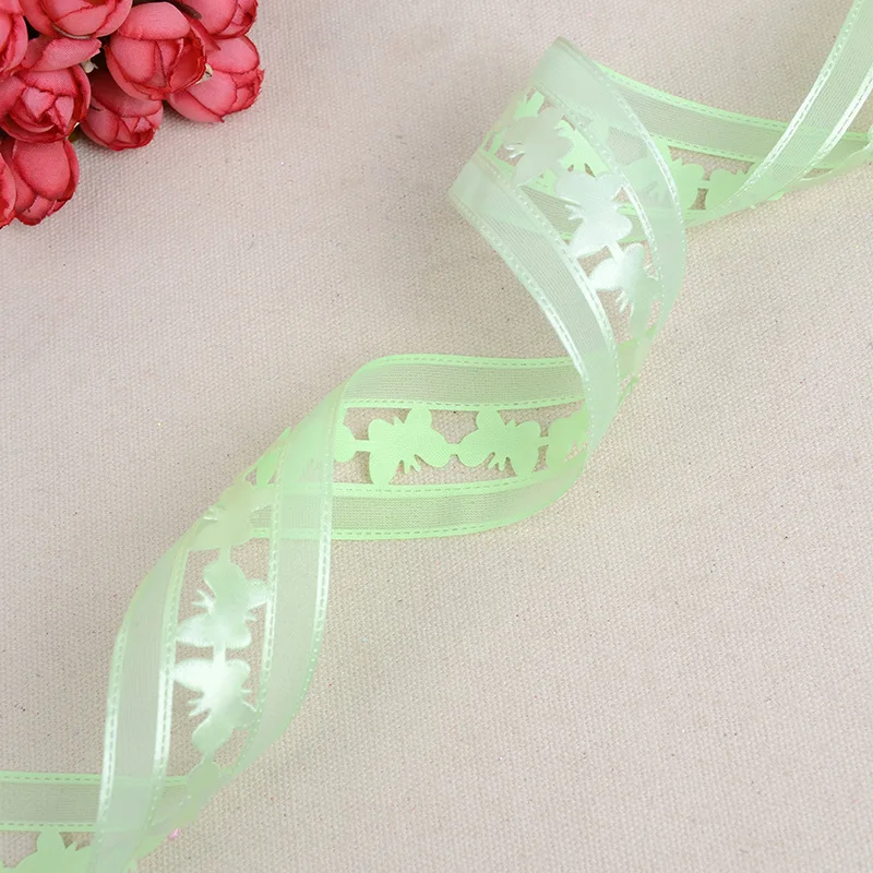 Полые бабочки новая лента 3 8 см * 20 ярдов Печать Grosgrain DIY свадебное платье обувь