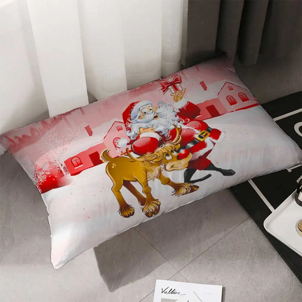 Santa Claus Christmas Bedding Sets Cotton Elegant Snowflake Duvet Cover Cartoon Kid Set E | Дом и сад