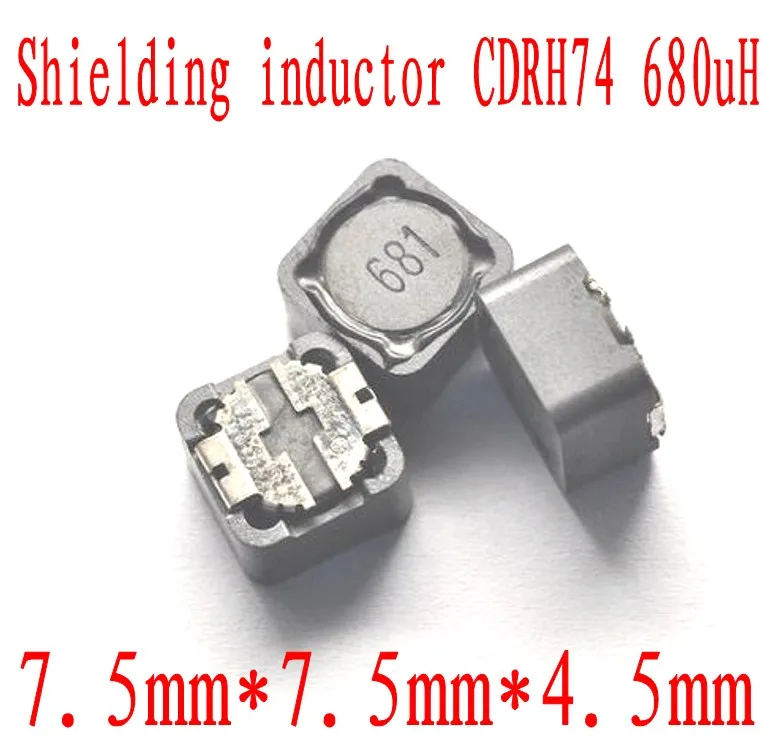 1000 шт./лот экранированный индуктор SMD Силовые индукторы 7*7*4 мм 680uH CDRH74R 681 высокое