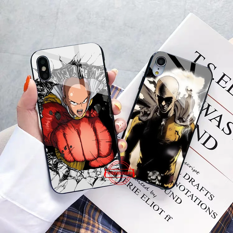 One Punch Man героев высококлассные стекло чехол для телефона Apple iPhone 11 Pro X XS Max 6 6S 7 8