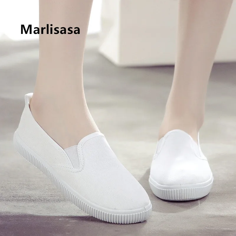 

Marlisasa Women Cute White Light Weight Slip on Flat Shoes Female Casual Nurse Work Shoes Lady Spring & Summer Shoes F2189