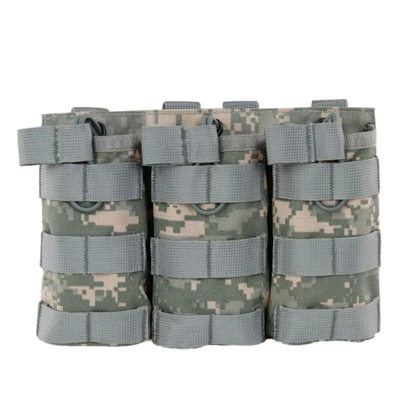 ACU Тактический MOLLE тройной открывающийся чехол для журналов FAST AK AR M4 FAMAS Mag барсетка для пейнтбола страйкбола - Цвет: ACU