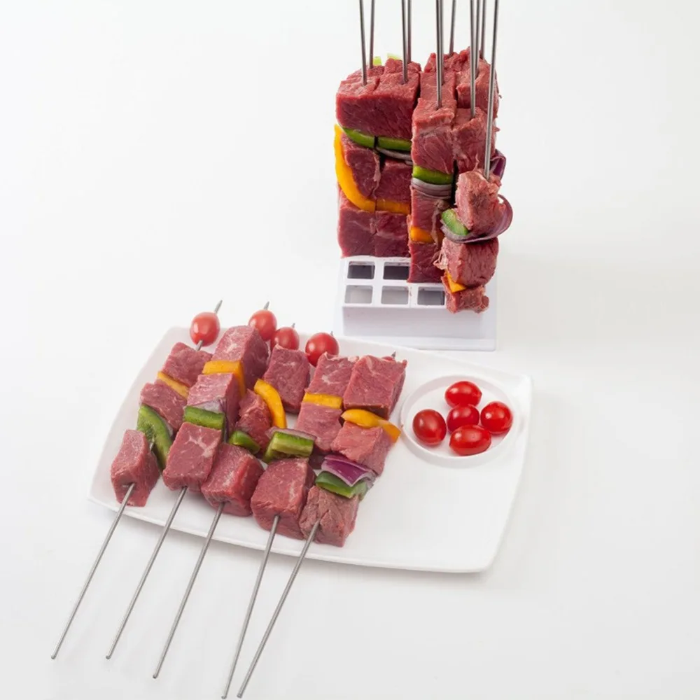 16 отверстий шампур для мяса для кебаба коробка Shish Maker мясо фрезерные станки нетоксичный барбекю приспособление для приготовления кебаба аксессуары барбекю-гриля инструменты