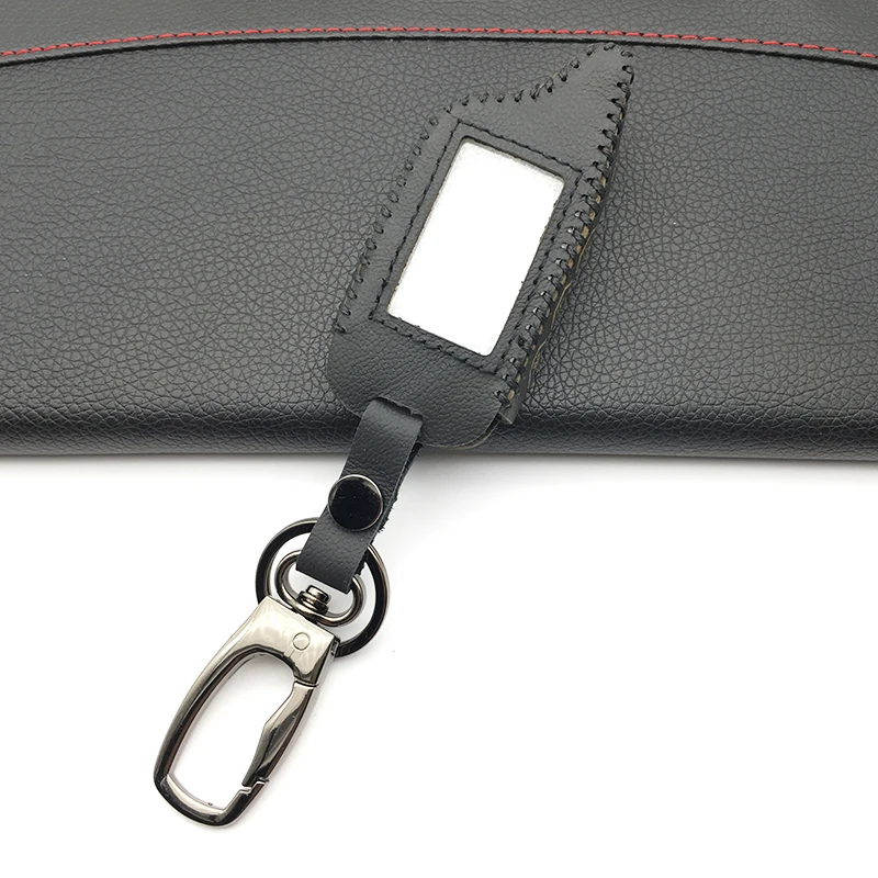 

Starline A91 100% Leather Keychain Key Shell Case For Russian Version Starline A91 lcd Two-Way Remote Control Car Alarm System