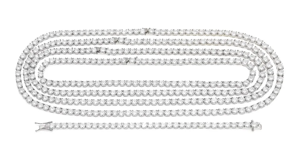 6 мм хип хоп Bling Iced Out теннисная цепочка ожерелье Золотое серебро Нержавеющая сталь 1 ряд CZ камень Чокеры мужские цепочки