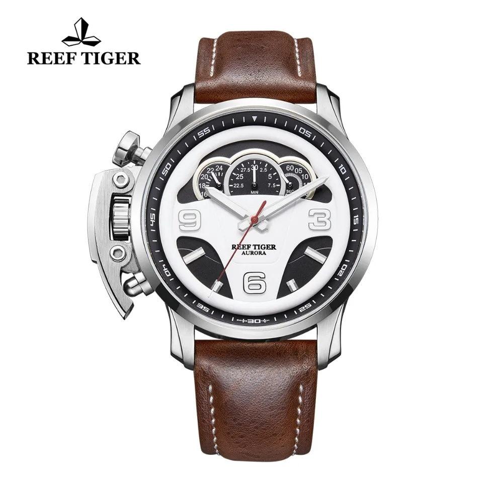 

Reef Tiger/RT Top Brand Mens Sport Watches Chronograph Stop Watch Steel Water Resistant Watches Masculino Relojes RGA2105