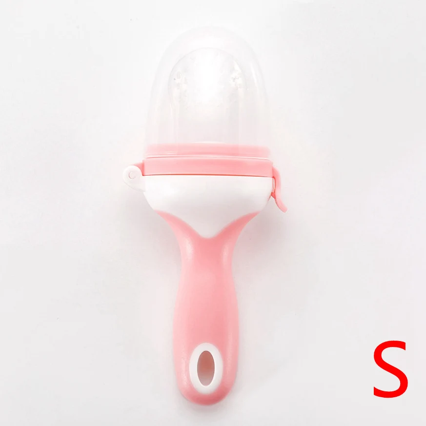 Pink S Детская фруктовая соска для кормления, свежая пищевая кормушка, детские игрушки для прорезывания зубов, силиконовые пакеты для малышей и детей - Цвет: Pink S