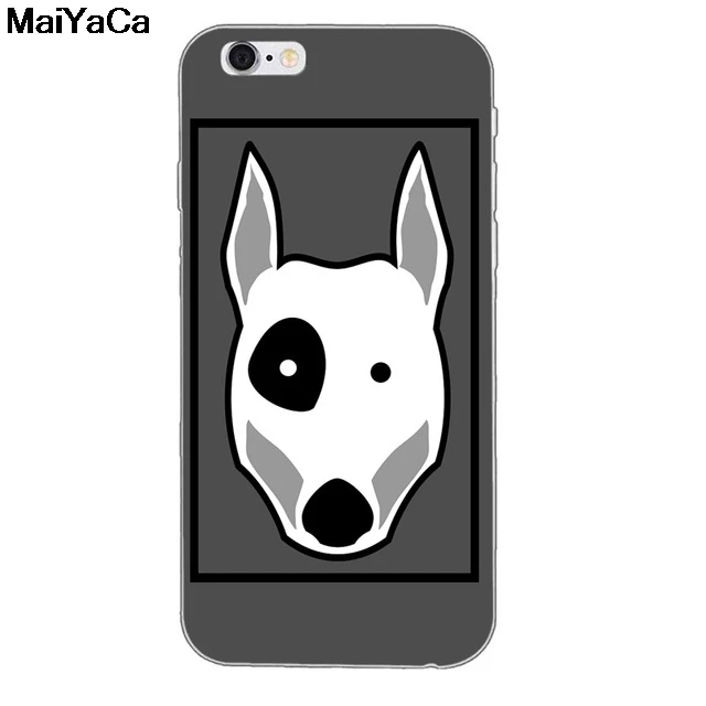 MaiYaCa щенков Бультерьера для iPhone 4S SE 5C 5S 5 6 6S 7 8 Plus X XR XS MAX прозрачные чехлы для телефона мягкие чехлы из ТПУ - Цвет: Темно-серый