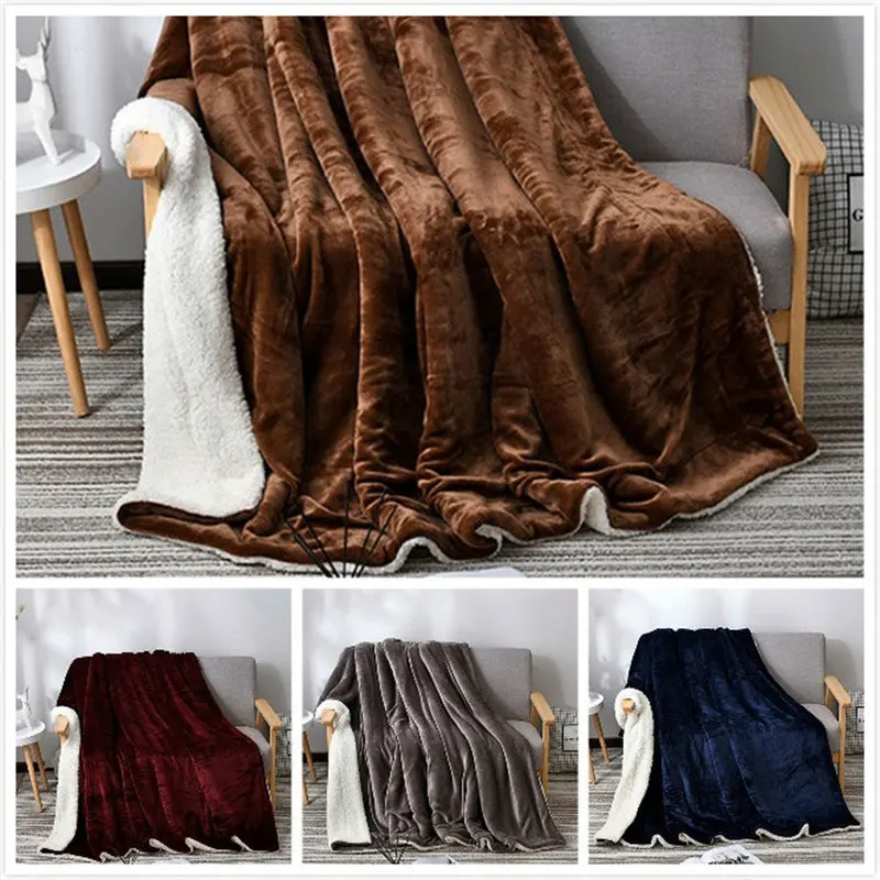 1 шт. 100x120 см однотонное Фланелевое Коралловое Флисовое одеяло для кровати