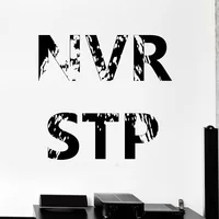 Never Stop Motivation Quote Wall Decals Inspire Office Room Wall Stickers Removable Art Mural home bedroom Decor School h091