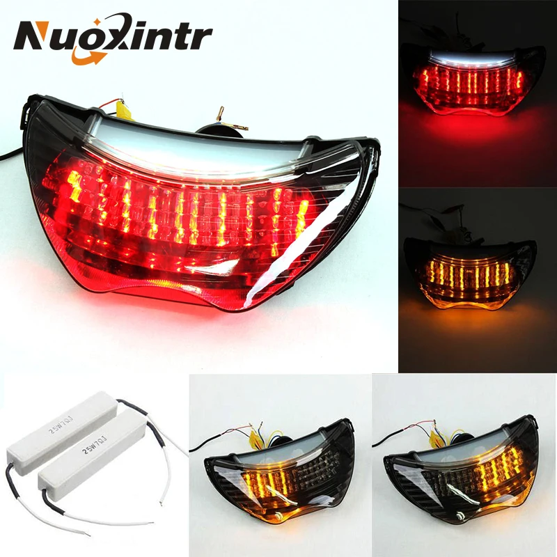 Nuoxintr Motorcycle LED TailLights Brake Tail Lights Integrated Turn Signals Indicators For Honda CBR 600 F4i CBR 900RR 1999-06