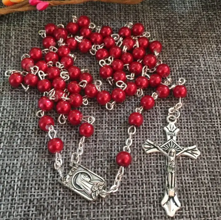 Бесплатная доставка 2 шт./упак. 6 мм фотобусина четки с жемчугом N1335 серебряной