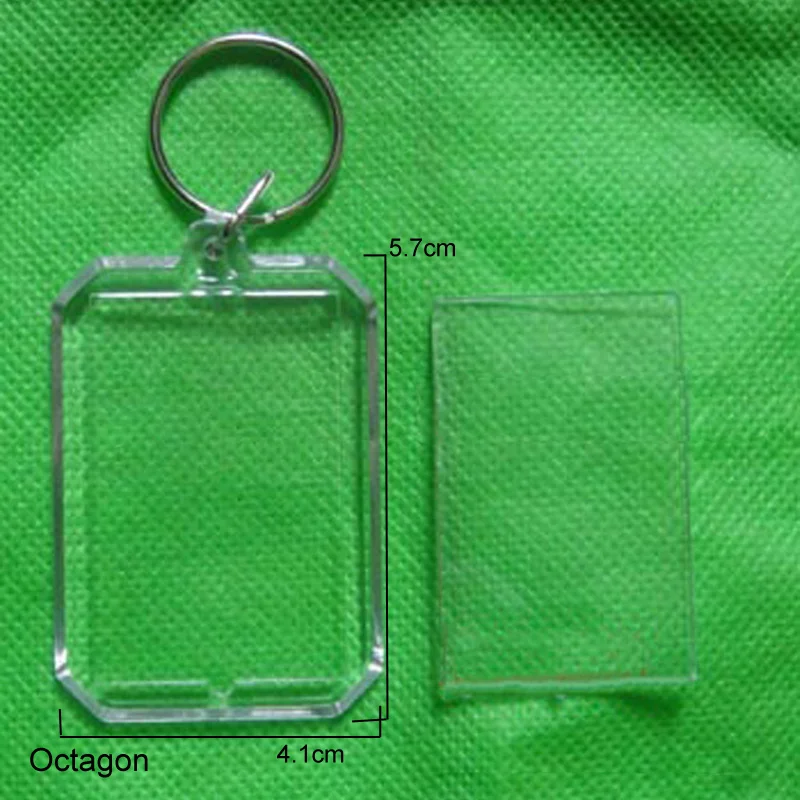octagon DIY Алмазная картина мозаика вышивка кольцо для ключей Сплит Кольца прозрачная фоторамка пластиковый брелок крестиком подарок - Цвет: octagon
