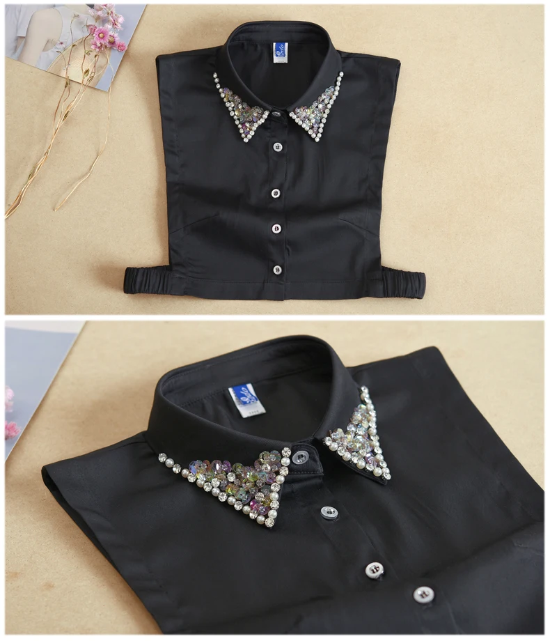 Vintage Detachable Collar False Lapel Blouse Cotton high Korean fake collar wide sweater shirt decoration |