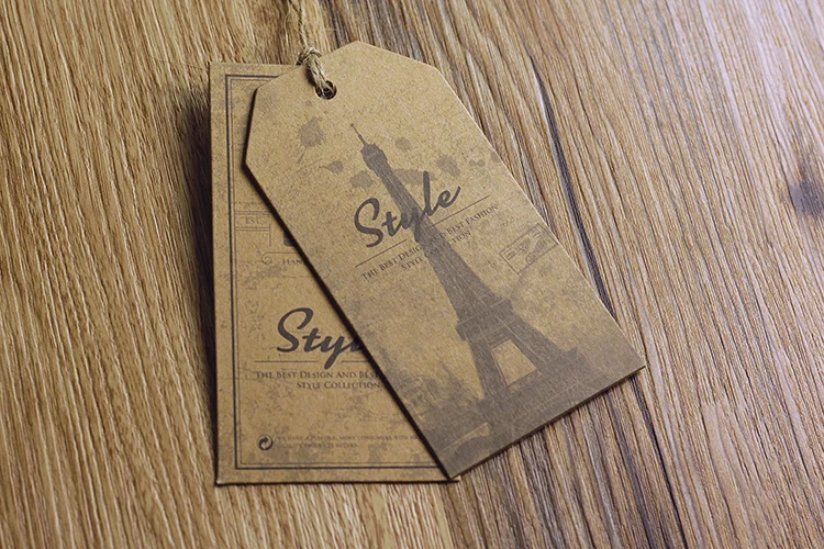 

Customized logo kraft paper tags for jeans/Personalized brand logo sewing hang tags printing/ price tag Labels for clothing