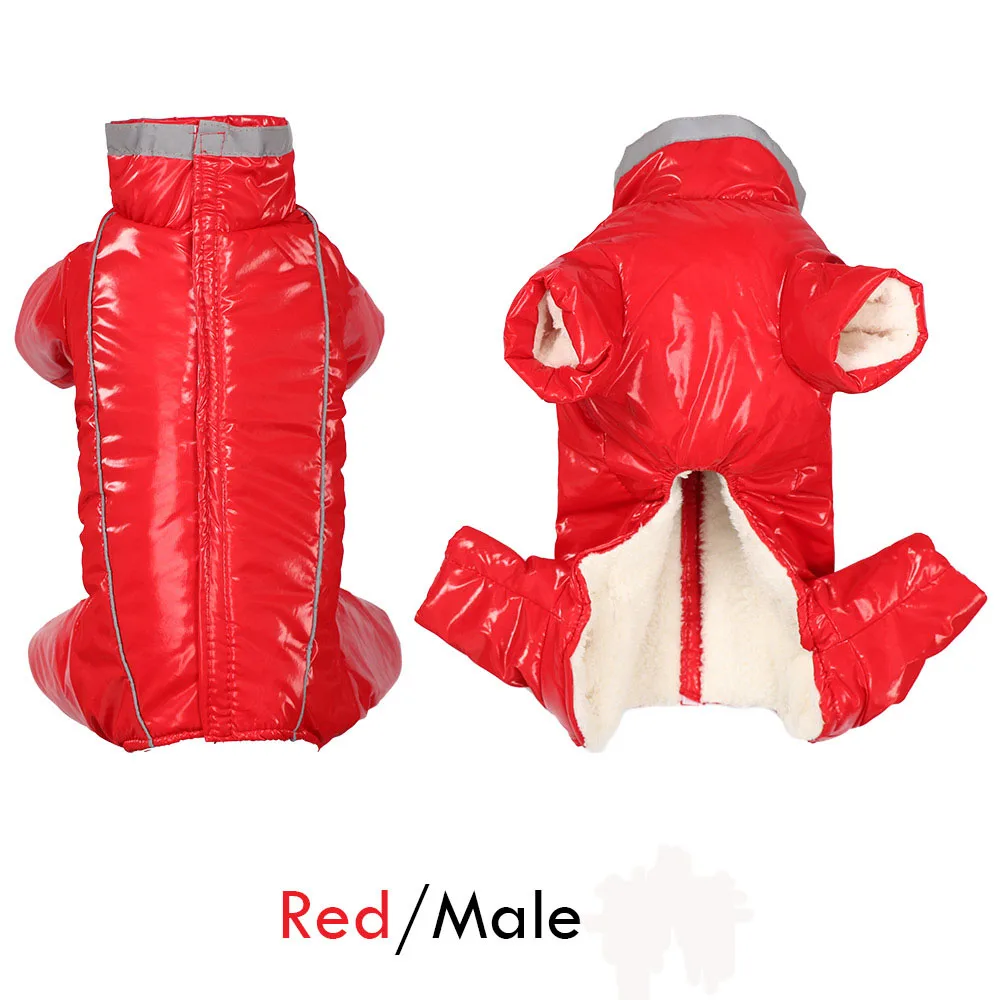 Male red 1 шт., прочная мягкая одежда для собак, Зимний водонепроницаемый теплый пуховик для собак, светоотражающий комбинезон для мальчиков/девочек, маленькое домашнее животное чихуахуа - Цвет: Male red