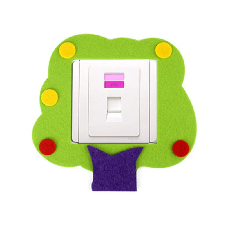 Cute cartoon felt paste creative Home Furnishing hollow does not hurt the wall sticking free switch set European cat | Обустройство