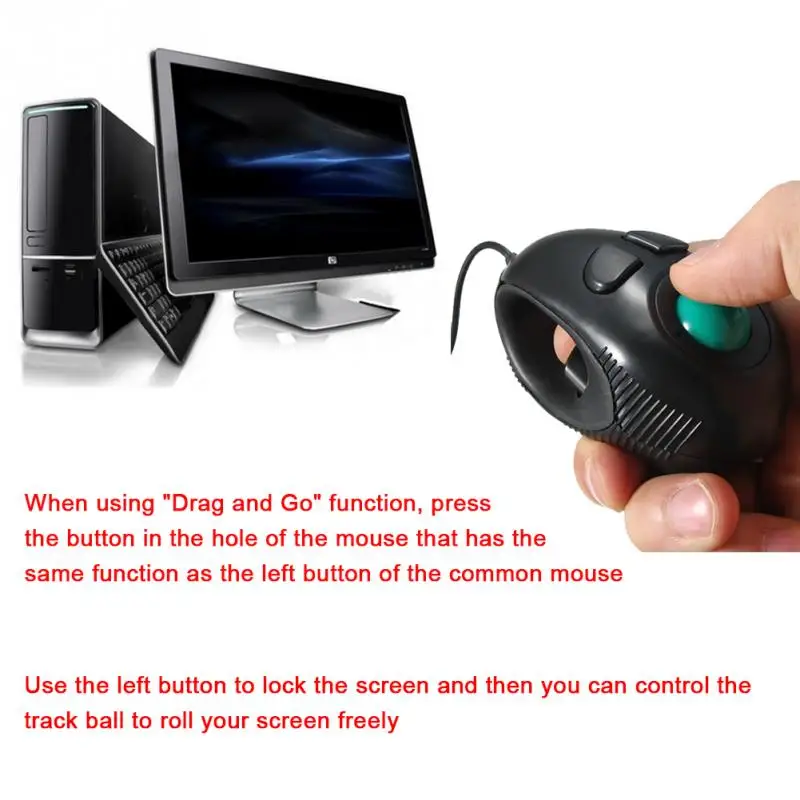 4D USB мини трекбол проводная мышь Мыши управление большим пальцем портативный палец рукоятка мышь для ПК компьютер ноутбук