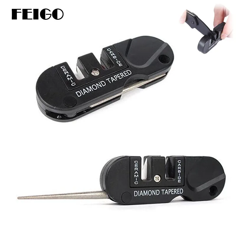 

FEIGO Multifunction Folded Pocket professional knife sharpener Diamond Sharpening Stone Outdoor Whetstone Sharpener Afiador F314