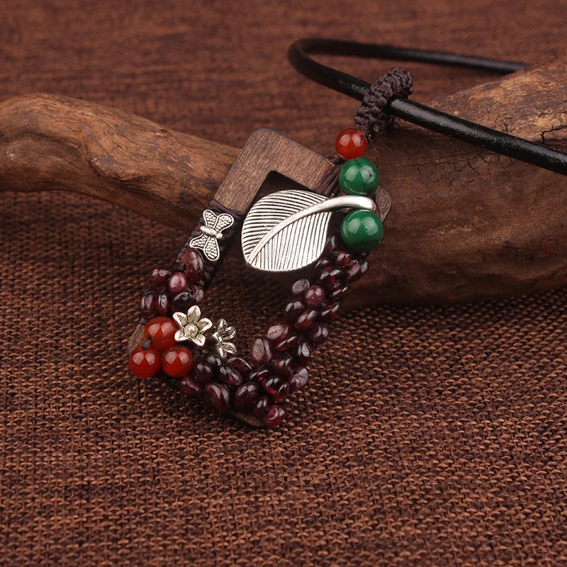 Этнические ювелирные изделия этнические камни красный камень гранат дерево