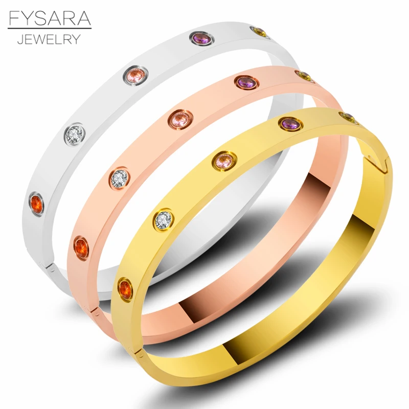 FYSARA Роскошные Разноцветные кристаллы циркония Браслеты браслеты