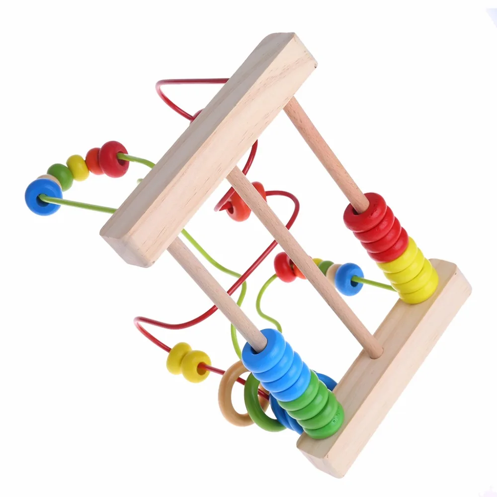 

Free Shipping Wooden Toddler Toys Circle Bead Maze Educational Toys Gift For Children Kids
