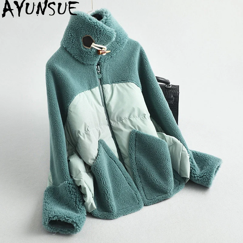 

AYUNSUE Real Fur Coat Female Down Jacket 2020 Winter Jacket Women Clothes 2020 Real Wool Coats and Jackets Women Outwear MY3595